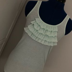 Mint Green Ruffled Top by Forever 21 Size Small
